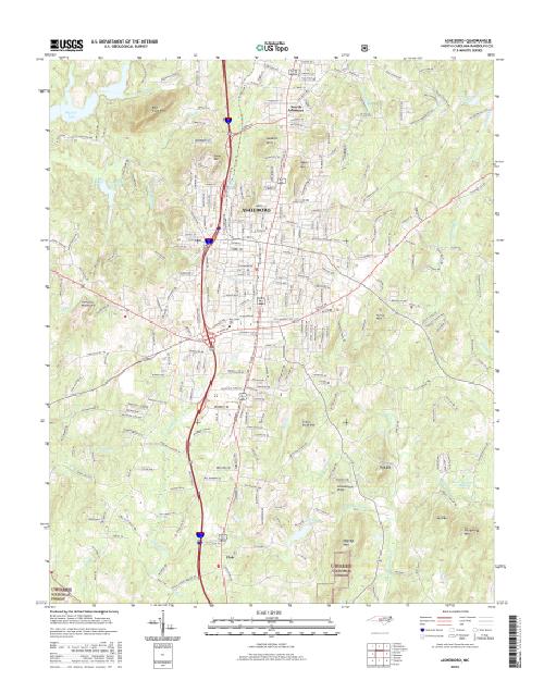 MyTopo Asheboro, North Carolina USGS Quad Topo Map