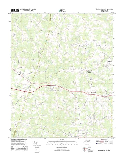 MyTopo Boiling Springs North, North Carolina USGS Quad Topo Map