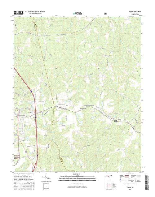 MyTopo Candor, North Carolina USGS Quad Topo Map