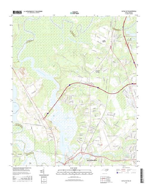 MyTopo Castle Hayne, North Carolina USGS Quad Topo Map