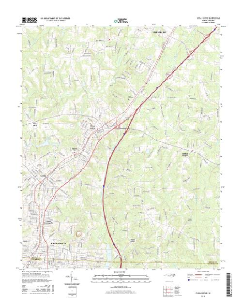 MyTopo China Grove, North Carolina USGS Quad Topo Map
