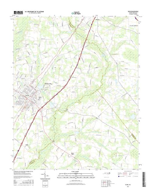 MyTopo Dunn, North Carolina USGS Quad Topo Map