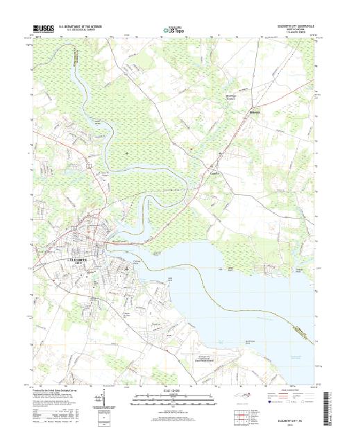 MyTopo Elizabeth City, North Carolina USGS Quad Topo Map