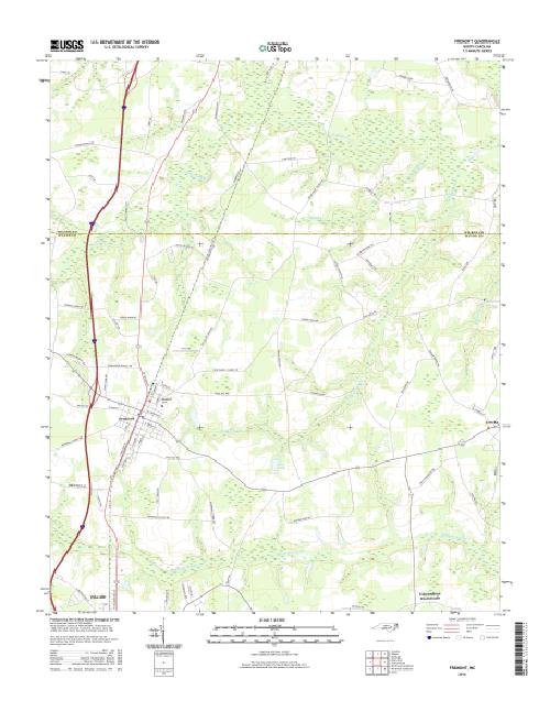 MyTopo Fremont, North Carolina USGS Quad Topo Map