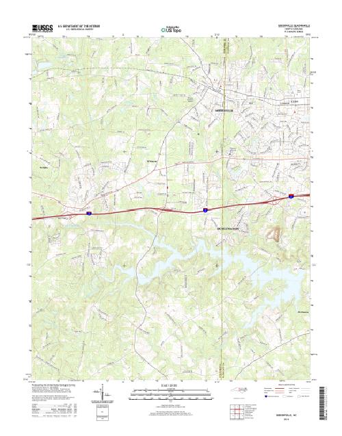 MyTopo Gibsonville, North Carolina USGS Quad Topo Map