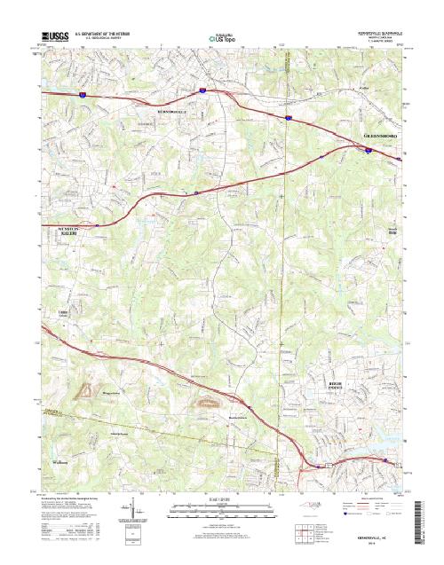 MyTopo Kernersville, North Carolina USGS Quad Topo Map