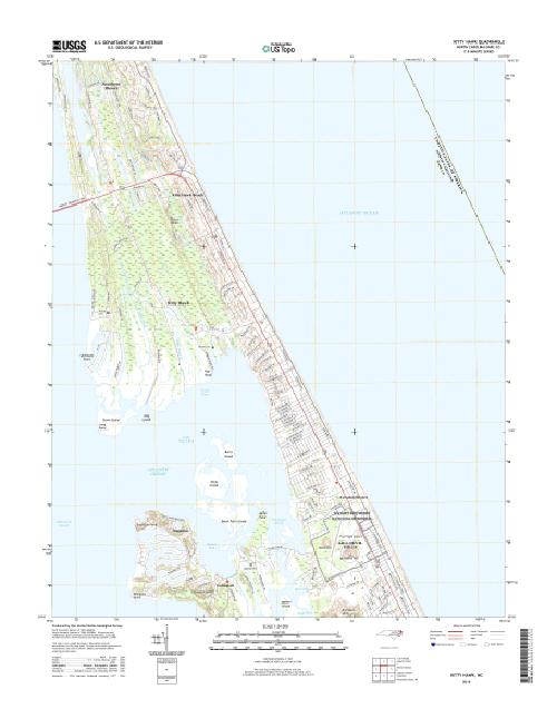 MyTopo Kitty Hawk, North Carolina USGS Quad Topo Map