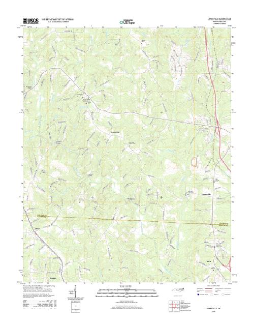 MyTopo Lowesville, North Carolina USGS Quad Topo Map