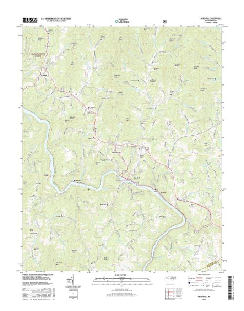 MyTopo Marshall, North Carolina USGS Quad Topo Map