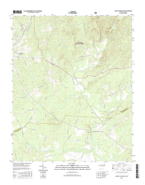 MyTopo Mount Gilead East, North Carolina USGS Quad Topo Map