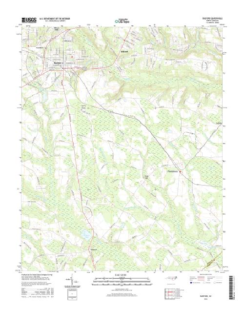 MyTopo Raeford, North Carolina USGS Quad Topo Map