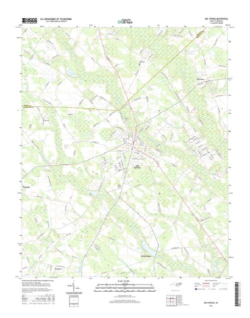 MyTopo Red Springs, North Carolina USGS Quad Topo Map