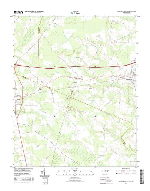 MyTopo Robersonville West, North Carolina USGS Quad Topo Map