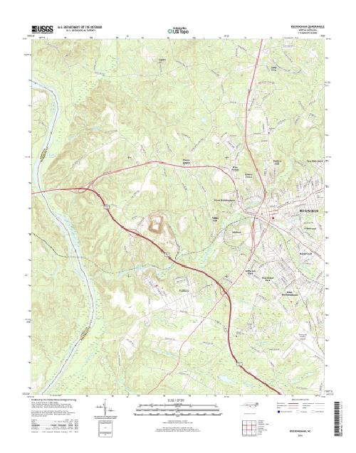 MyTopo Rockingham, North Carolina USGS Quad Topo Map