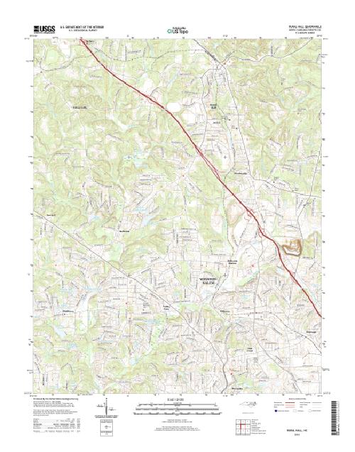 MyTopo Rural Hall, North Carolina USGS Quad Topo Map