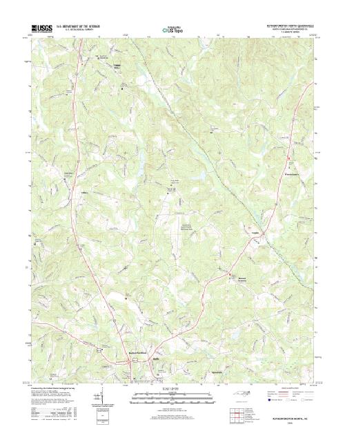 MyTopo Rutherfordton North, North Carolina USGS Quad Topo Map
