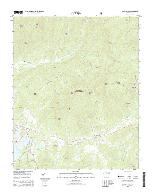 MyTopo Shooting Creek, North Carolina USGS Quad Topo Map