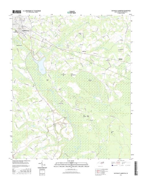 MyTopo Southeast Lumberton, North Carolina USGS Quad Topo Map