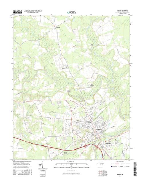 MyTopo Tarboro, North Carolina USGS Quad Topo Map