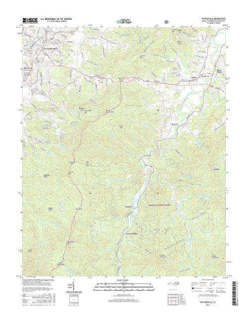 MyTopo Waynesville, North Carolina USGS Quad Topo Map