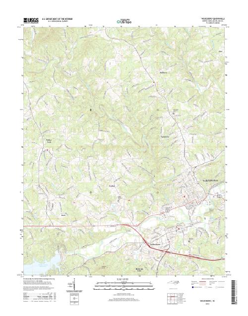 MyTopo Wilkesboro, North Carolina USGS Quad Topo Map