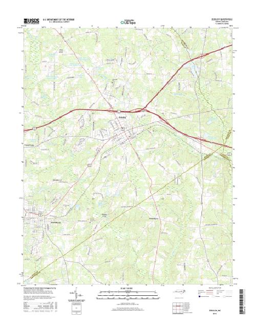 MyTopo Zebulon, North Carolina USGS Quad Topo Map
