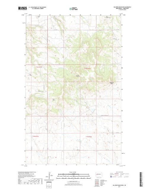 MyTopo Killdeer Mountains, North Dakota USGS Quad Topo Map