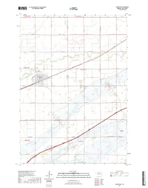 MyTopo Wood River, Nebraska USGS Quad Topo Map