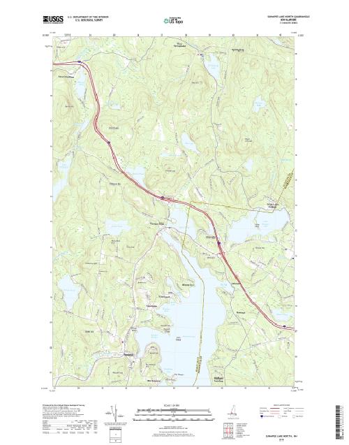 MyTopo Sunapee Lake North, New Hampshire USGS Quad Topo Map