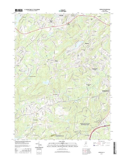 MyTopo Mendham, New Jersey USGS Quad Topo Map