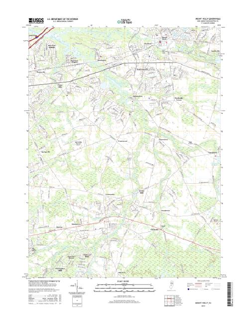 MyTopo Mount Holly, New Jersey USGS Quad Topo Map