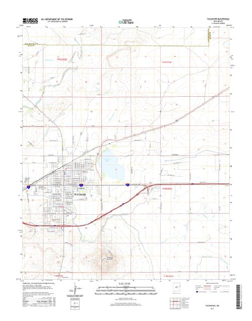 MyTopo Tucumcari, New Mexico USGS Quad Topo Map