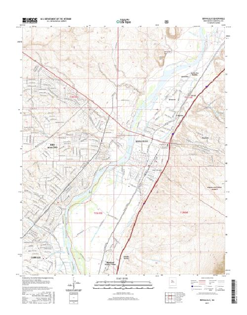 MyTopo Bernalillo, New Mexico USGS Quad Topo Map
