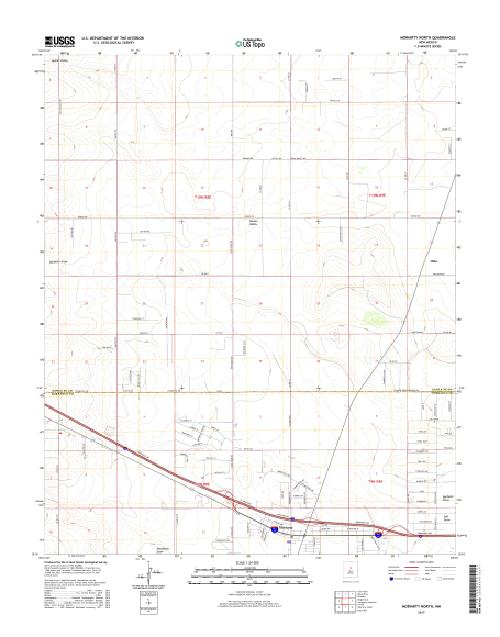 MyTopo Moriarty North, New Mexico USGS Quad Topo Map