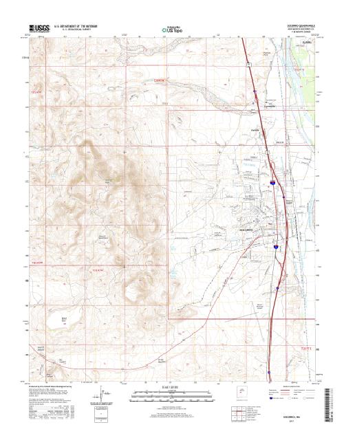 MyTopo Socorro, New Mexico USGS Quad Topo Map