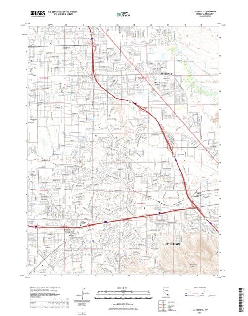 MyTopo Las Vegas SE, Nevada USGS Quad Topo Map
