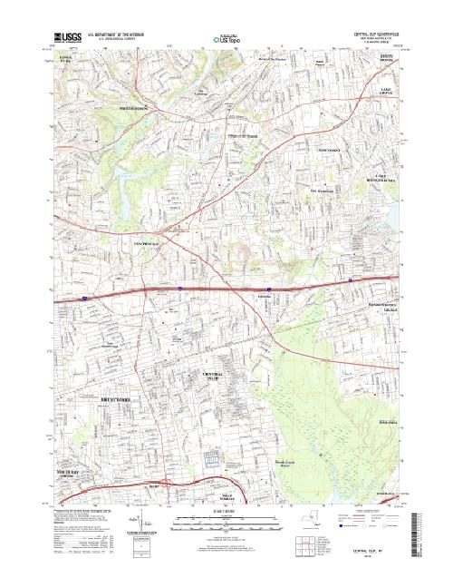 MyTopo Central Islip, New York USGS Quad Topo Map