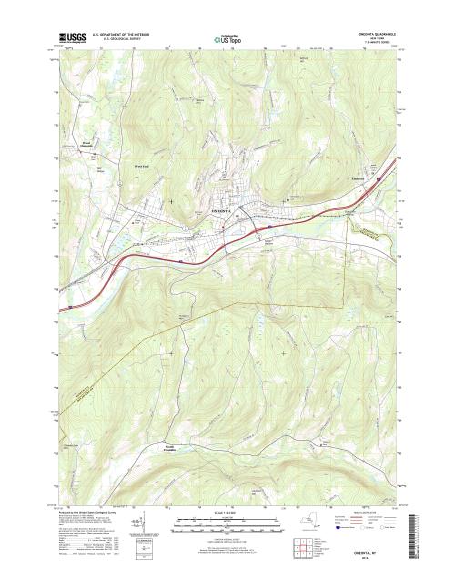 MyTopo Oneonta, New York USGS Quad Topo Map