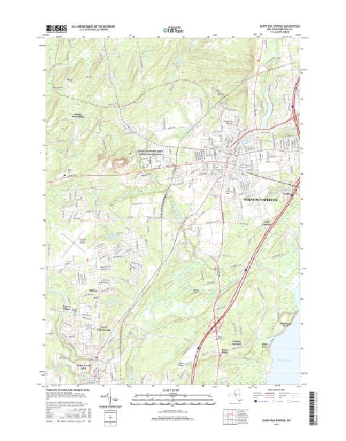 MyTopo Saratoga Springs, New York USGS Quad Topo Map