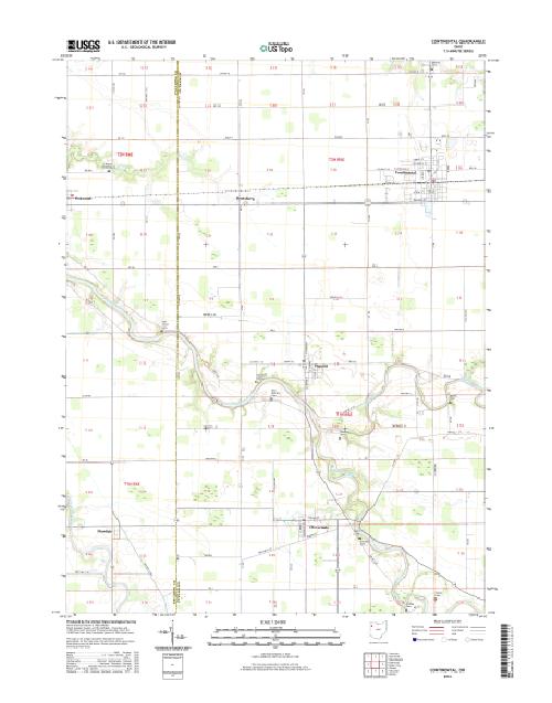 MyTopo Continental, Ohio USGS Quad Topo Map