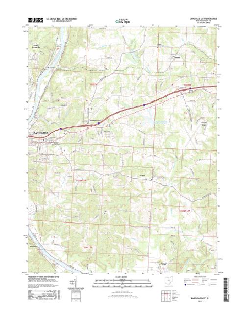 MyTopo Zanesville East, Ohio USGS Quad Topo Map