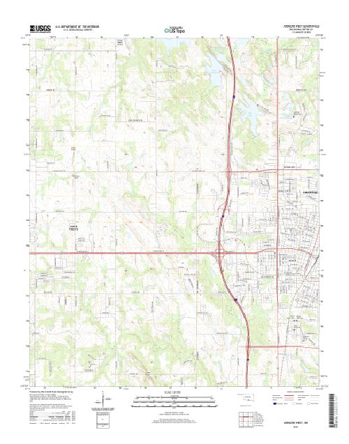 MyTopo Ardmore West, Oklahoma USGS Quad Topo Map