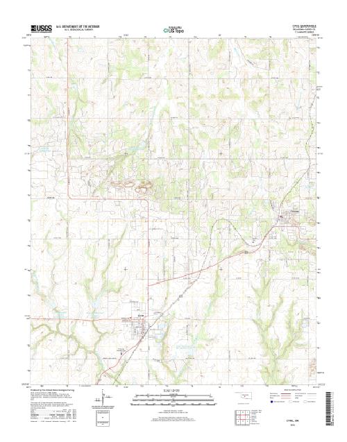 MyTopo Cyril, Oklahoma USGS Quad Topo Map