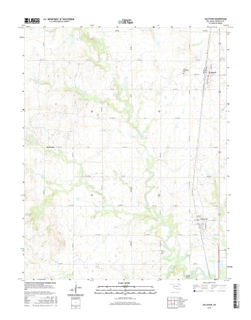 MyTopo Delaware, Oklahoma USGS Quad Topo Map