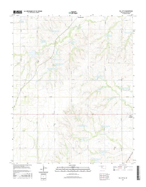 MyTopo Dill City SE, Oklahoma USGS Quad Topo Map