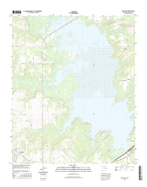 MyTopo Hugo Dam, Oklahoma USGS Quad Topo Map