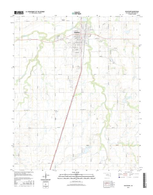 MyTopo Kingfisher, Oklahoma USGS Quad Topo Map