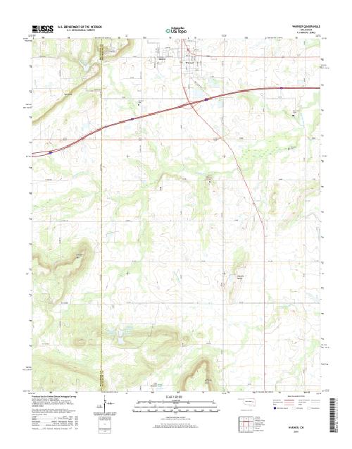 MyTopo Warner, Oklahoma USGS Quad Topo Map
