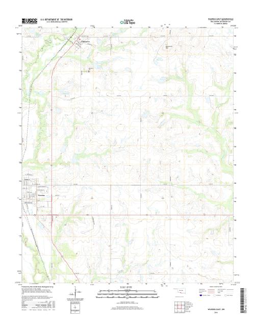 MyTopo Waurika East, Oklahoma USGS Quad Topo Map