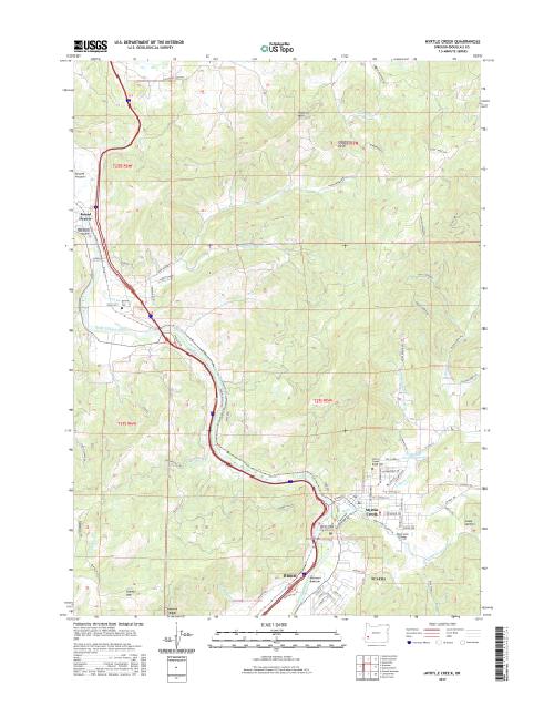 MyTopo Myrtle Creek, Oregon USGS Quad Topo Map